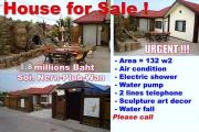 1 storey house for sale East Pattaya 2 bedrooms 3 bathrooms 528 sqm land 1,800,000 Baht